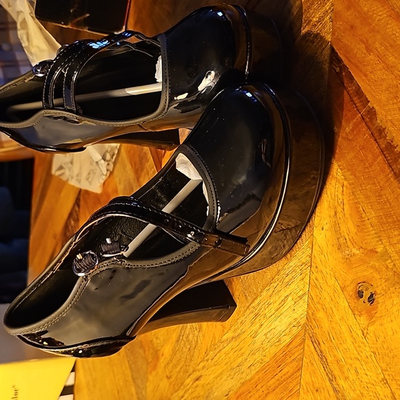 T.U.K black chunky high heel sz 7 - Picture 11 of 16